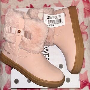 Nine West Women's Pink Fur Winter Boots